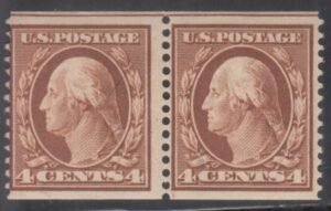 US 354 Washington / Franklin Mint Hinged AVE-F Pair, 3 MM Spacing