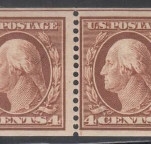 US 354 Washington / Franklin Mint Hinged AVE-F Pair, 3 MM Spacing