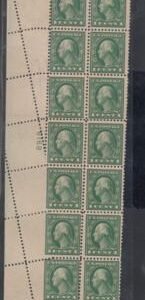 US 498 Washington / Franklin  Mint No Gum F-VF Error Plate Pre-Printing Paperfold On Block Of 17 Left Margin w/Plate # + Initals Reinforced Bottom + Top Margins Stunning!