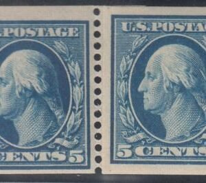 US 355 Washington / Franklin Mint H VF Paste-Up Pair - Right Paste-Up Stamp XF