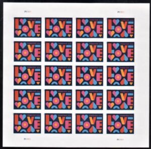 US 5543a Modern Imperf Love Sheet