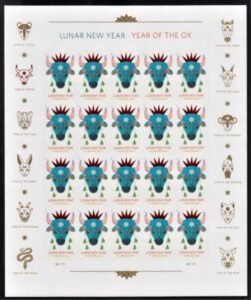 US 5556a Modern Imperf Lunar New Year-Ox Sheet