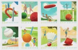 US 5627-34a Modern Imperf Backyard Games Block of 8