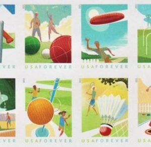 US 5627-34a Modern Imperf Backyard Games Block of 8