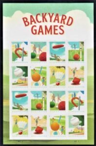 US 5627-34a Modern Imperf Backyard Games Sheet