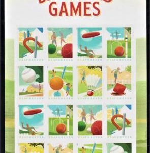 US 5627-34a Modern Imperf Backyard Games Sheet