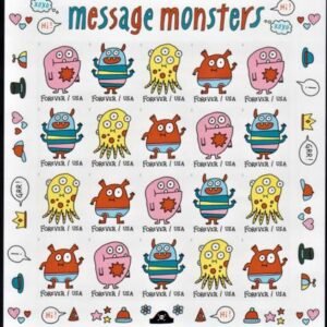 US 5636-39b Modern Imperf Message Monsters Sheet