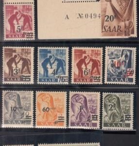 Saar 175a-87a Mint NH VF-XF Rare 1st Printing. Most Double Signed With Geigle BPP Certs - Beautiful!