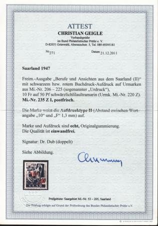 INV-23008×2-1 Saar 175a-87a Mint NH VF-XF Rare 1st Printing. Most Double Signed With Geigle BPP Certs - Beautiful!