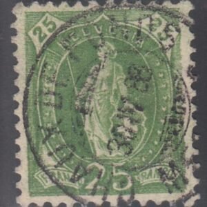 Switzerland 83 (SBK 67a) Used XF Rich Olive Green - S-O-N Cancel