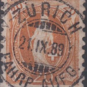 Switzerland 89 (SBK 66B) Used VF Full Perfs, S-O-N Cancel
