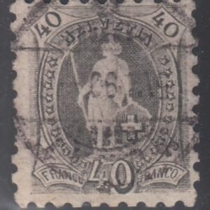 Switzerland 91 (SBK 69B) Used F 1 short Perf Left - Very Nice For This Scarce Stamp