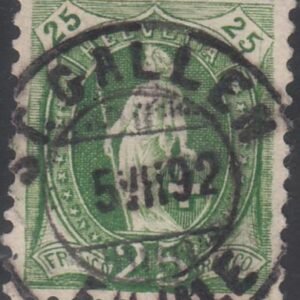 Switzerland 83B (SBK 67C) Used VF-XF 11 1/2 x 11, Control Mark I