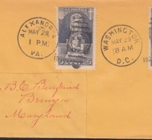 US 628(2) FDC Combo, DC + Alexandria. VA Unoffical FDC Unique!