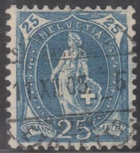 Switzerland 106 Used VF-XF 11 1/2 x 11, White, Wmk. Nice Cancel