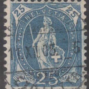 Switzerland 106 Used VF-XF 11 1/2 x 11, White, Wmk. Nice Cancel
