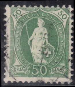 Switzerland 109a (SBK 90C) Used F-VF 11 1/2 x 12, White, Wmk