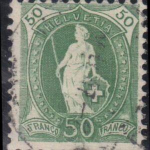 Switzerland 109a (SBK 90C) Used F-VF 11 1/2 x 12, White, Wmk