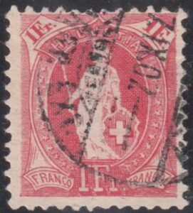 Switzerland 110a (SBK 91C) Used F-VF 11 1/2 x 12, White, Wmk