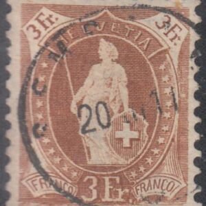 Switzerland 111 (SBK 92A) Used F-VF 3fr. 11 1/2 x 11, White, Wmk