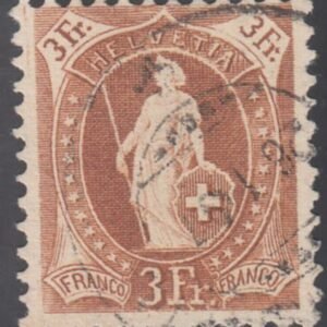 Switzerland 111a (SBK 92C) Used F-VF 3fr 11 1/2 x 12, White, Wmk