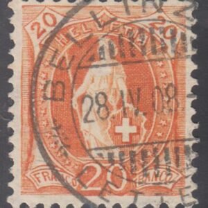 Switzerland 119 (SBK 94A) Used XF 11 1/2 x 12, Granite Paper - S-O-N Cancel (Each Stamp Different Shade)