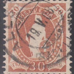 Switzerland 121 (SBK 96A) Used VF-XF 11 1/2 x 12, Granite, Wmk