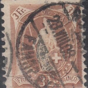 Switzerland 125 Used F+ 11 1/2 x 11, Granite Paper