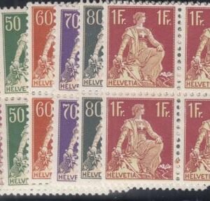 Switzerland 135a/144a Mint NH VF Scarce Complete Set Of Blocks