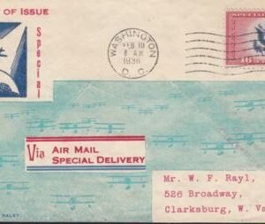 US CE2 Airmail Special Delivery VF FDC On Rare, W.T Raley FDC