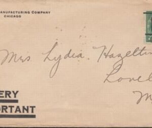 US 408/481 FDCS Shermack III Chicago Precancel F-VF Stamp + Cover, But Minor Stamp Rust Stain