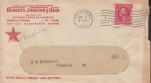 US 409 FDCS Mail-O-Meter IV Fine Stamp + Cover, Pictoral Adv. Window Envelope With Contents, Invoice For Wholesale Shoes