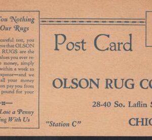 US 575 FDCS Chicago Precancel Shermack III VF Stamp On Edge, Flow Cover Due To Very Heavy Contents Still Present. Olsen Rug Advertising 5 Pieces, Mostly Multicolor Incl. Spectacular Piece Allowing You To Compare Rug Sample Colors On Your Floor!