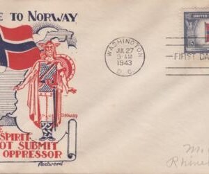 US 911  FDC 5c Norway Fleetword/Knapp Addressed To M Knapp In Rhinebeck. EX - Wally Knapp. Unique!