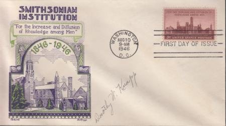 INV-23209itExt_a5818219-a66e-4a96-91ed-baeadcf33f9c US 943 FDC Fleetwood/Knapp Printed Cachet FDC Unaddressed, Autographed By Dorothy Knapp. Ex Wally Knapp. Unique!