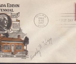 US 945 FDC Fleetwood/Knapp Printed Cachet Unaddressed FDC, Autographed By Dorothy Knapp. Ex Wally Knapp. Unique!