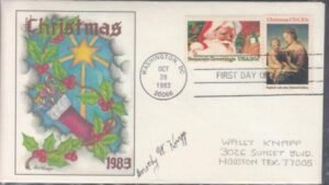US 2062-3 FDC Combo FDC On Knapp Printed Cachet. Addressed To Wally Knapp. Autographed By Dorothy Knapp. Ex Wally Knapp. Unique!