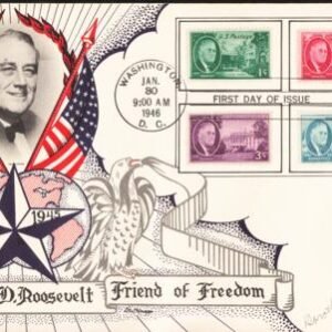 US 930-3 FDC Large Size Fleetwood/Knapp FDR Memorial Unaddressed FDC. Autographed By Dorothy Knapp. Ex Wally Knapp. Unique and Beautiful!