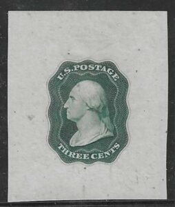 US 11E12b Essays and Proofs XF Mint 1851 Essay by Danforth, Bald + Co, Phila, In Green - Lovely