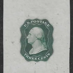 US 11E12b Essays and Proofs XF Mint 1851 Essay by Danforth, Bald + Co, Phila, In Green - Lovely