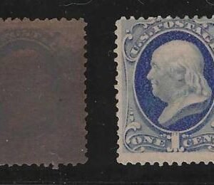 US 156E2 Var. Essays and Proofs F-VF Mint Hinged Experimental Ink + Paper, First is Sensitive Paper (now Blackish) + heavily Laid Paper, Not Exactly as Listed, Rare