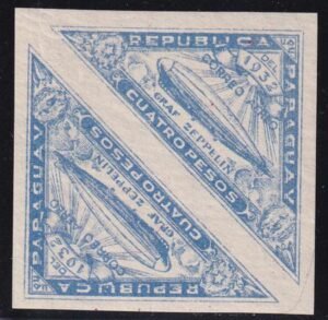Paraguay 1931 C74a Mint LH Imperf Pair, Signed Sanabria Underpriced!