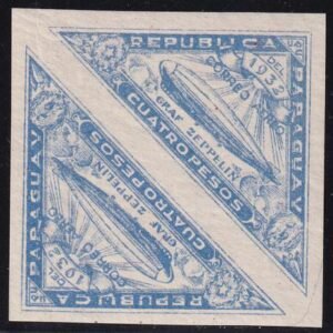 Paraguay 1931 C74a Mint LH Imperf Pair, Signed Sanabria Underpriced!