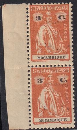 INV-23373itExt_6c43effb-bc14-4d28-be26-f8d53111f104 Mozambique 172a Mint NH F Doubled Country Name + Denominction, 2nd Light 1/2" Higher, Unpriced In Scott - Heavy Vertical Crease