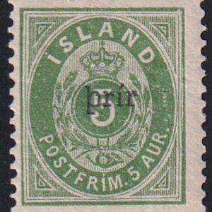 Iceland 33a Facit 36 H F-VF APS Cert + Signed Hoke