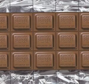 Swiss 1100 - 2004 Scratch & Sniff Chocolate Full Sheet Of 15