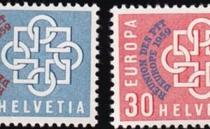 Switzerland 376-77 1959 PTT Overprint Set
