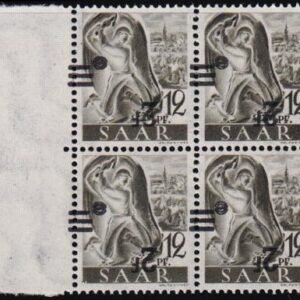 Saar 178a Var MI 229y IK Mint NH VF Margin Block First Printing Inverted Ovpt. Signed With Ney Cert.