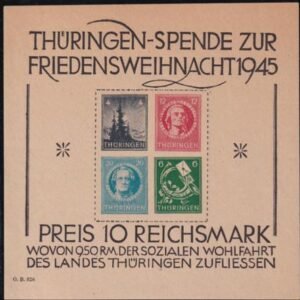 Germany 16N7B MIBL2+ Thuringer NH XF S/S Rouletted Imperf Between Stamps