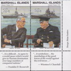 US 283-84(W23) Trust Territories Marshall Islands WWII Anniversaries NH VF Atlantic Charter